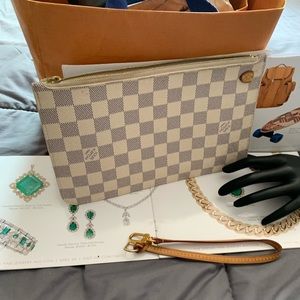 LOUIS VUITTON Damier Azur  Neverfull Pochette